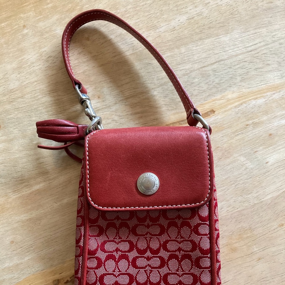 Coach Case; Phone, Wristlet.  Iconic Pattern, Mint